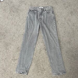 Abercrombie & Fitch Light Gray High-Rise Jeans